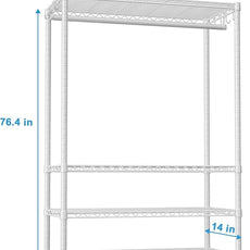Ulif H4 Plus Garment Rack, 4-Tier Portable Clothes and Clothing Rack for Bedroom and Cloakroom, Closet Storage and Organizer Wardrobe System, 45