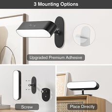 Wireless Battery Operated Wall Sconces for Bedroom, LED Rechargeable Wall Sconce Set of Two for Living Room, Stick on Wall Mounted Lamp for Reading, 2 Pack