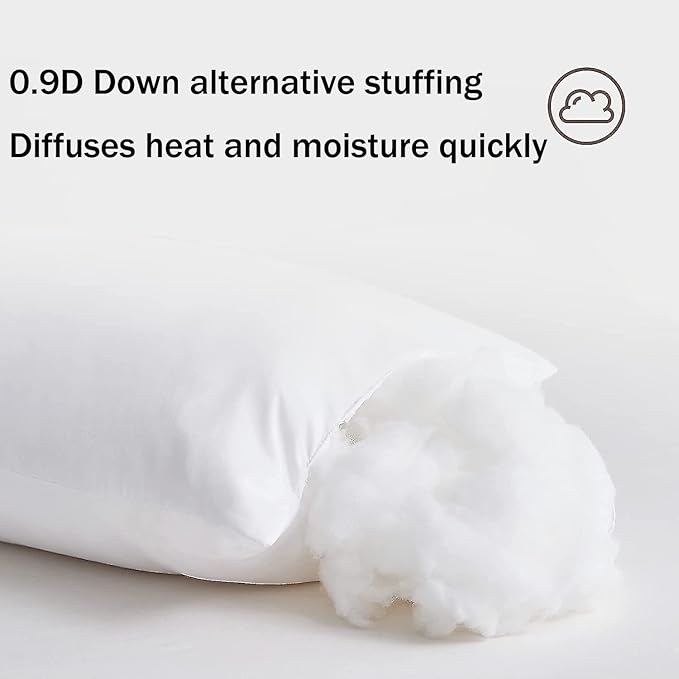 Thick Bed Pillows Queen Size Set of 2 Hotel Collection Soft Down Alternative Supportive Pillow for Back Stomach Side Sleeper White 20x30 inches
