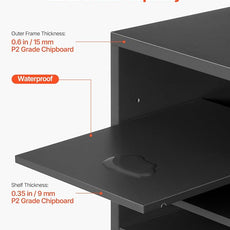 VEVOR Literature Organizer, 24 Compartments Office Mailbox with Adjustable Shelves, Wooden Mailbox Sorter Medium Density Fiberboard Office Home Classroom Storage for Files, Documents, Papers, Grey