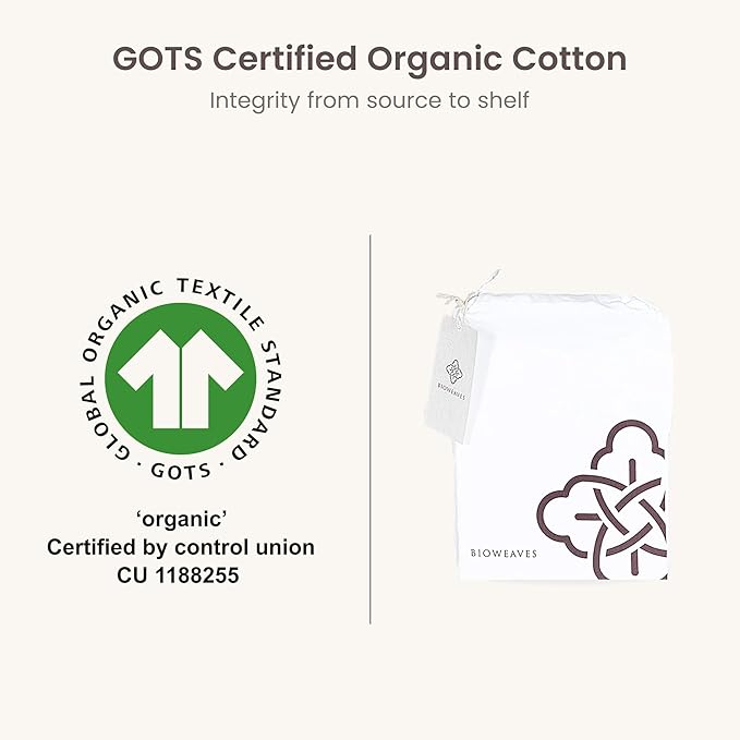Bioweaves 100% Organic Cotton Body Pillow Pillowcase with Zipper 300 Thread Count Soft Sateen Weave GOTS Certified - 21x54 Inches, White, Set of 2