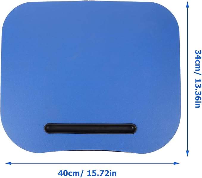 Portable Lap Desk with Cushion Pillow, Blue Laptop Table for Bed and Dormitory, Adjustable Tablet Holder and Computer Tray for Comfortable Writing and Work