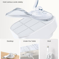 10Pack Cable Spring Holder Clips, Cord Organizer for Desk - Lamicall Adjustable Cord Clip, Wire Holder Organizer, Phone USB Charger Cable Holder, White