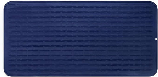 Silicone Dish Drying Mat for Multiple Usage,Easy clean,Eco-friendly,Heat-resistant Silicone Mat for Kitchen Counter or Sink,Refrigerator or Drawer Liner Navy Blue 5XL 36inches x 18inches