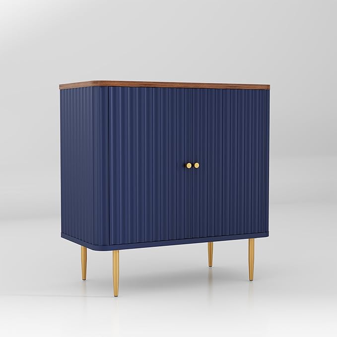 32" Sideboard Buffet Cabinet with Storage,Modern Accent Cabinet with 2 Door and Removable Shelves,Credenza Buffet Table for Living Room,Dinning Room,Entryway,Blue