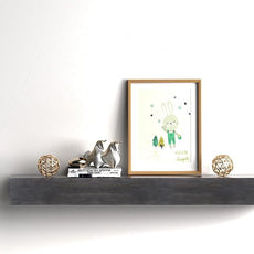 Fireplace Mantel Shelve, Solid Wood Baked Finish Wall-Mounted Floating Shelf for Over Fireplace, Handcrafted Floating Fireplace Mantels with Wooden Bracket, 60 x 8 x 6 Inches