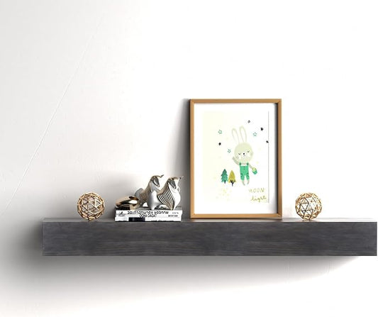 Fireplace Mantel Shelve, Solid Wood Baked Finish Wall-Mounted Floating Shelf for Over Fireplace, Handcrafted Floating Fireplace Mantels with Wooden Bracket, 60 x 8 x 6 Inches