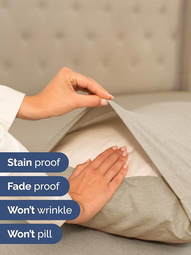 Extra Deep Pocket Split King Sheets - 5 Piece Breathable & Cooling Bed Sheets - Hotel Luxury Bed Sheet Set - Soft, Wrinkle Free & Comfy - Easily Fits Extra Deep Mattresses - Heathered Beige Sheets Set