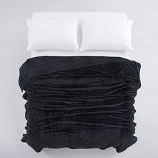 IR Imperial Rooms Fleece Blanket - Super Soft Fluffy Black Throw Blanket for Sofa and Bed - Warm and Cozy Lightweight 400 GSM Microfiber Bed Throws Blankets, 50 x 60 Inches (Throw/Travel)