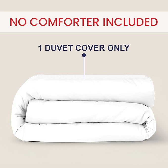 Kotton Culture 1 Pc Duvet Cover King Size-100% Egyptian Cotton Sateen 600 Thread Count Ultra Soft Premium Durable Comforter Cover Zipper Closure & Corner Ties - (White, 102" X 94")