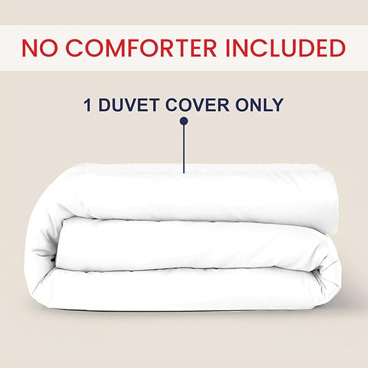 Kotton Culture 1 Pc Duvet Cover Queen Size/Full Size-100% Egyptian Cotton Sateen 600 Thread Count Ultra Soft Premium Durable Comforter Cover Zipper Closure & Corner Ties- (White, 90" X 90")