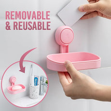 TAILI Soap Dish Bar Holder Suction Cup,SoapSaver with Powerful Vacuum Suction,Sponge Holder for Shower,Bathroom,Tub andKitchen Sink,Universal Shower Accessories,Drill-Free,Removable,2 Pack,Pink