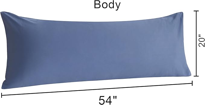 NTBAY Cotton Body Pillowcase - Envelope Closure 20x54 Pillowcase, Breathable and Soft Bed Pillow Case, Denim Blue