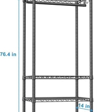 Ulif H4 Mini Portable Closet, 4 Tiers Freestanding Clothing Garment Rack for Small Space, Metal Clothes Wardrobe System for Bedroom, 23.6
