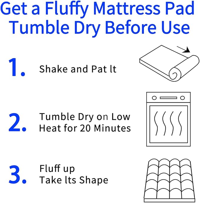 Queen Size Quilted Fitted Mattress Pad Cover with Deep Pocket Fitted 8" - 21", Ultra Soft and Comfortable, Breathable (White, Queen)