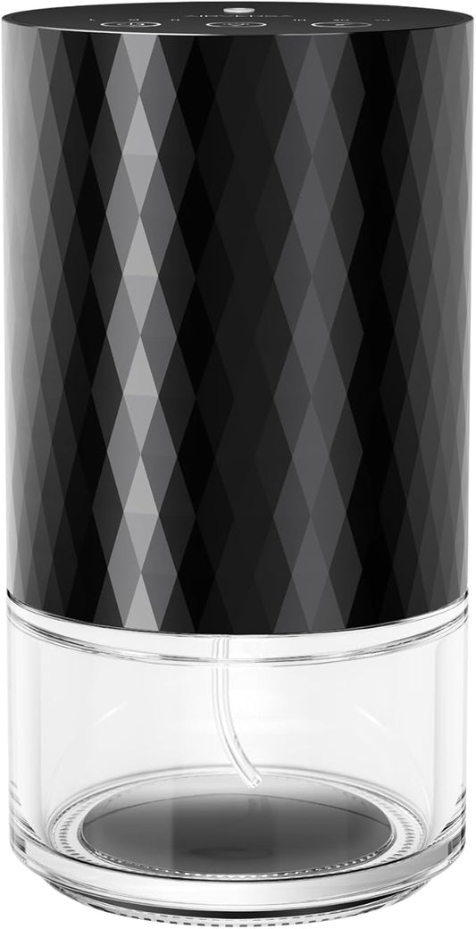 Airversa Waterless Diffuser Essential Oil 100mL Capacity Scent Air Machine for Home Aromatherapy Premium Metal Nebulizer Battery Operated 3 Mist Settings 3 Countdown Timers Color Light AN5(Black)