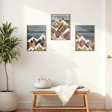 Framed Mountain Wall Art Boho Mountain Wall Decor Modern Nature Artwork 12