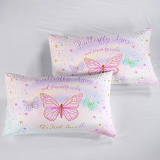 CVHOUSE Butterfly Bedding Set - Queen Size, 3 Piece Set with Comforter and 2 Pillow Cases