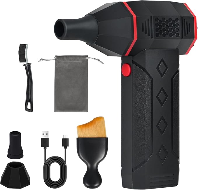 Pro Four-Speed mini Fan, 130,000 RPM high-Power air Blower, for Cleaning Electronics and Keyboards, Suitable for Computers, Keyboards, Cars, Home use, Outdoor Inflation, Snow and Leaf Removal