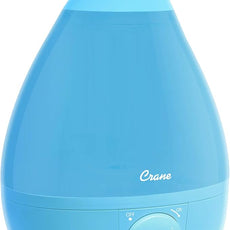 Crane Ultrasonic Cool Mist Humidifier for Bedroom, Baby Nursery, Kids Room, Plants, or Office, Large 1 Gallon Tank, Filter Optional, Aqua