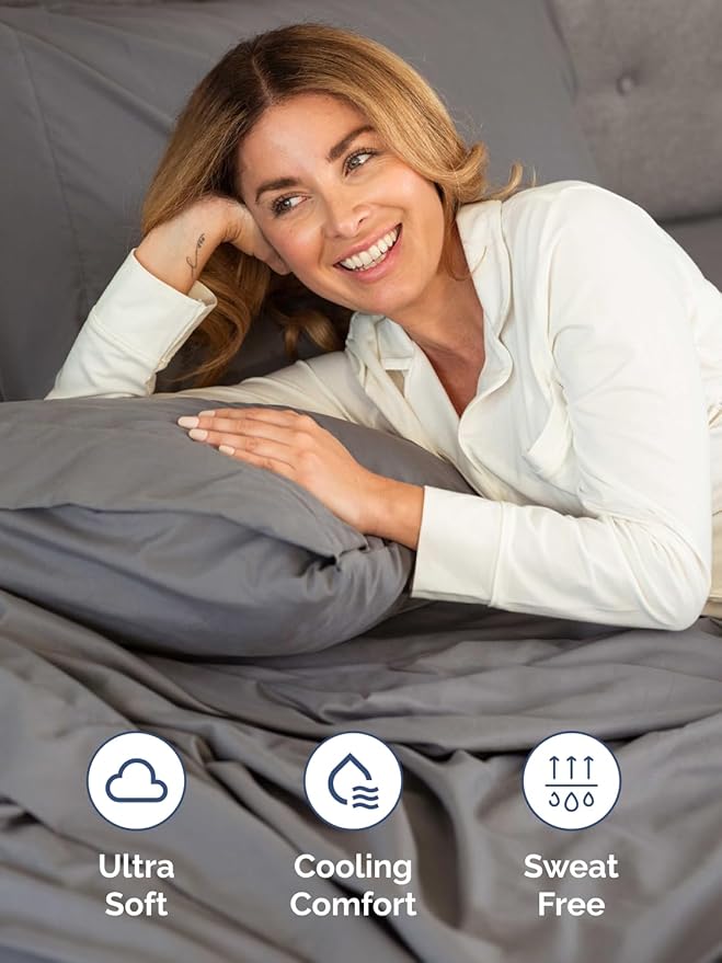 Extra Deep Pocket Twin Sheets - 3 Piece Breathable & Cooling Bed Sheets - Hotel Luxury Bed Sheet Set - Soft, Wrinkle Free & Comfy - Easily Fits Extra Deep Mattresses - Deep Pocket Dark Grey Sheets Set