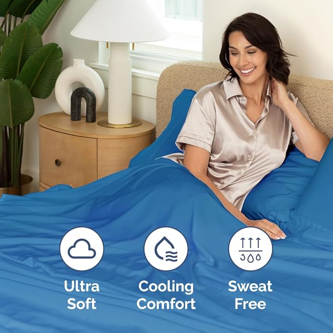 Extra Deep Pocket Twin XL Sheets - 3 Piece Breathable & Cooling Bed Sheets - Hotel Luxury Bed Sheet Set - Soft, Wrinkle Free & Comfy - Easily Fits Extra Deep Mattresses - Deep Pocket Royal Blue Sheets