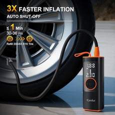 Eyeshot Tire Inflator Portable Air Compressor, Fast Inflation & High Battery Capacity, 150PSI Cordless Air Pump for Car Tires, SUV, Motorcycle, Bike, Ball with Digital Pressure Gauge & LED Light