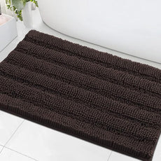 H.VERSAILTEX Bath Mats for Bathroom Non Slip Extra Thick Chenille Striped Bath Rug 24