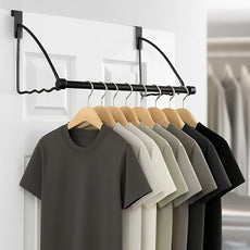 HOLDN’ STORAGE Over The Door Hanger - Door Rack Hangers for Clothes - Space Saving Designed for Bedroom & Bathroom - Ideal for Clothes & Towels - Drying Rack, Black