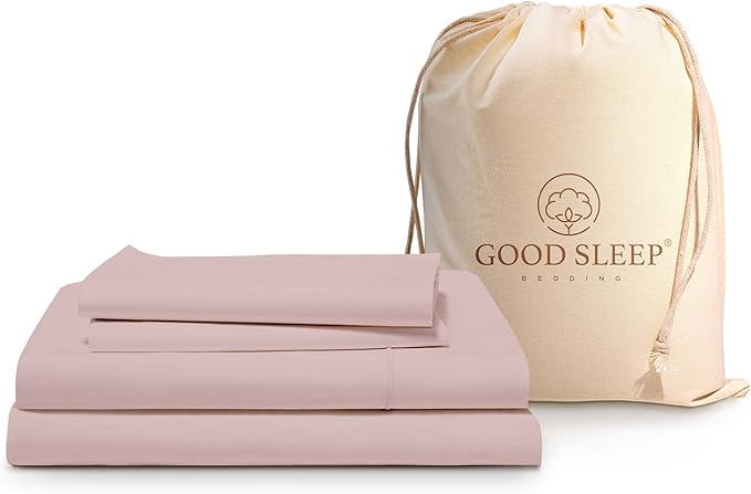 Good Sleep Bedding 1000 TC Queen Sheet Set - 4 Pc Cooling Sheets, 100% Egyptian Cotton Sateen, 16" Deep Pocket, Luxury Hotel Sheets - Blush GoodSleepBedding
