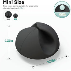 18 Pack Mini Cable Clips, Znben Cord Organizer Holder Adhesive Cord Management Charger Wire Holder Clips for Desk, Home, Office, Car, Cubicle, Nightstand Black