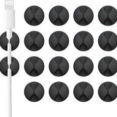 18 Pack Mini Cable Clips, Znben Cord Organizer Holder Adhesive Cord Management Charger Wire Holder Clips for Desk, Home, Office, Car, Cubicle, Nightstand Black