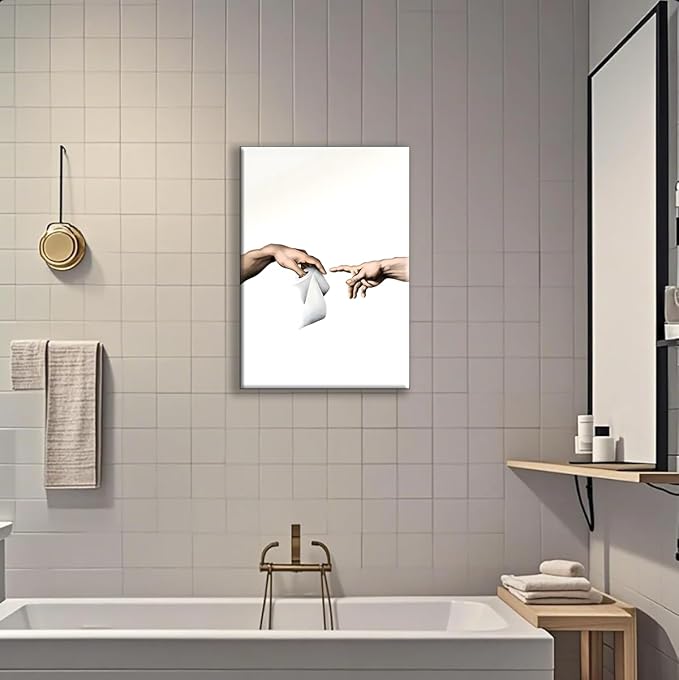 Jatinoo Funny Bathroom Wall Art Vintage Bathroom Decor Poster Retro Home Decor for Apartment or House 11.5 x 15 inches