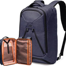 Knack Series 1 Laptop Backpack Fits up to 15 Inch - Knack Bags Carry-On Backpack, TSA Approved, Expandable Travel Backpacks With 3 Day Outfit Capacity (Dark Blue, Medium)