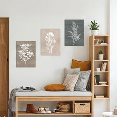 BINCUE Neutral Botanical Plant Canvas 6 Pieces Rustic Farmhouse Wall Art for Living Room Bedroom and Bathroom,Canvas Paintings Print Set Decor 12