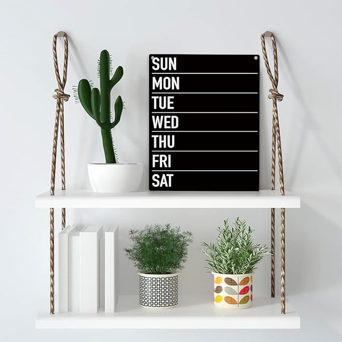 YCYD menu board for kitchen, Sun Mon Tue Wed Thu Fri Sat Wood Sign Rustic Menu Chalkboard Wooden Hanging Plaque for Home Dining Room Wall Art Decoration 8 x 10 Inches Present