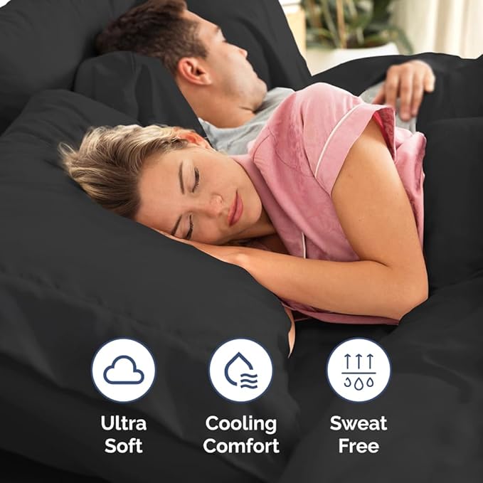 Extra Deep Pocket Full Sheets - 4 Piece Breathable & Cooling Bed Sheets - Hotel Luxury Bed Sheet Set - Soft, Wrinkle Free & Comfy - Easily Fits Extra Deep Mattresses - Deep Pocket Black Sheets Set
