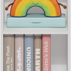 Furinno LUDER Book Shelf, 3-Tier Modern Bookshelf, Bookcase with 1 Door Storage Cabinet, 9.3 x 12 x 31.5, for Living Room, Bedroom, Home Office, White