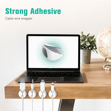 12 Pack Cable Clips, Znben Wire Organizer Holder Adhesive Cord Management Charger Wire Holder Clips for Desk, Home, Office, Car, Cubicle, Nightstand White