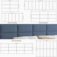 IFNOW Wall Mounted Upholstered Headboard Queen, 3D Peel and Stick Soundproof Panels, Reusable and Removable Padded Leather Bed Headboard, 9 Panels 9.84