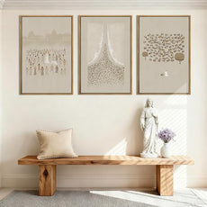 BINCUE Extra Large Jesus Wall Art Framed Jesus and Lamb Wall Painting for Living Room Bedroom Church Decor 24x36 Inch 3 Piece