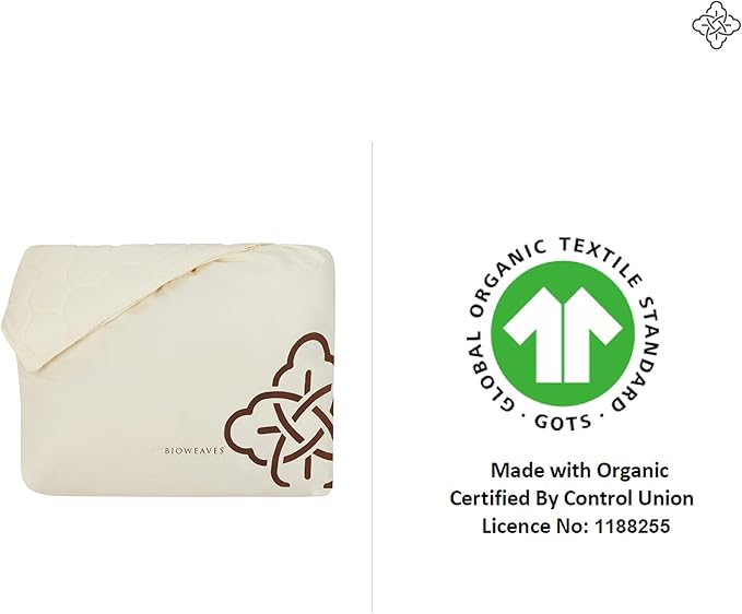 Bioweaves 100% Organic Cotton Mattress Pad Cover, GOTS Certified Cooling Quilted Fitted Mattress Topper & Protector with Soft Cotton Wadding - 20 Inch Deep Pocket, California King