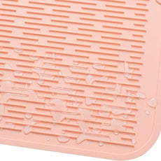 Silicone Dish Drying Mat for Multiple Usage,Easy clean,Eco-friendly,Heat-resistant Silicone Mat for Kitchen Counter or Sink,Refrigerator or Drawer Liner Pink 4XL 32 inches x 18 inches