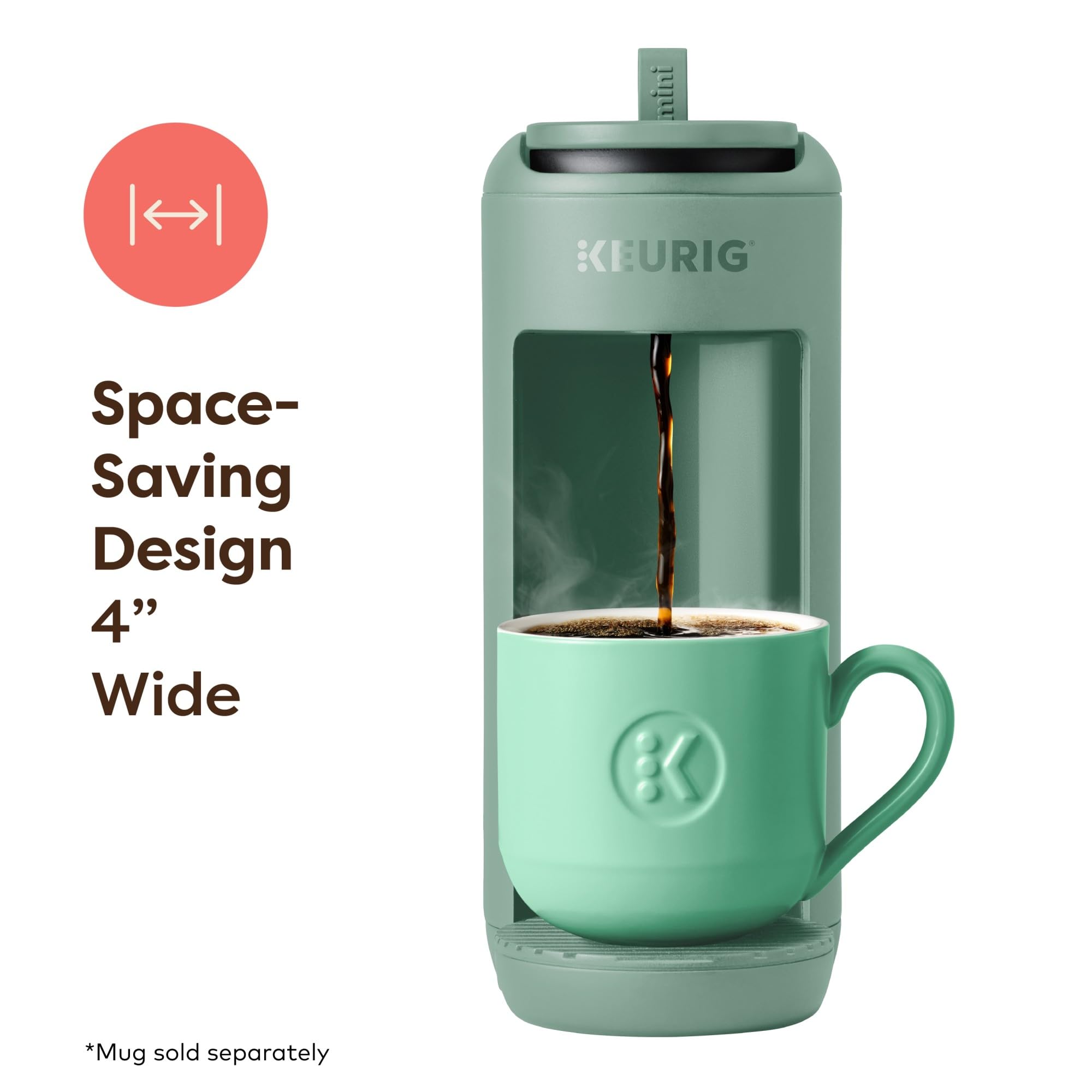 Keurig K-Mini Mate Single Serve K-Cup Pod Coffee Maker, Brews Up to 12 oz Cup, Compact Portable Coffee Machine for Small Spaces, Great for Dorms & Offices, Pink Sands Dormly