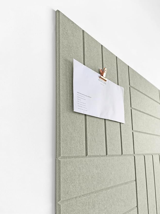 Felt Bulletin Board Tiles | Modern Cork Board Alternative | Large Cork Boards for Walls | Aesthetic Felt Wall Panels for Office & Home Decor | Pinboard & Photo Board (12-Pack) | Sage