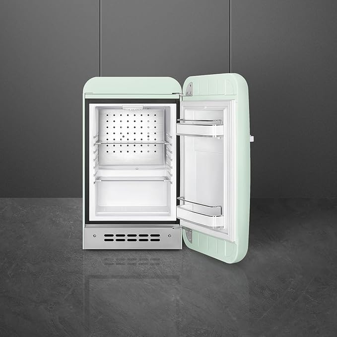 SMEG FAB5 Retro Mini Fridge – 50s Style Compact Small Refrigerator, 1.2 cu ft, Automatic Defrost, LED Lighting, Adjustable Shelves– Made in Italy – Perfect for Home, Dorm, Office, Hotel -Pastel Green