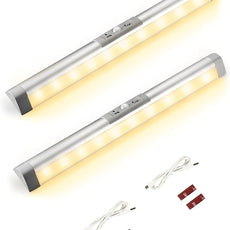 Joyzy Automatic Motion Sensor Closet Lighting with Eye-Protection Design, LED Closet Lights for Under Cabinet Wireless Light, Rechargeable Wardrobe Pantry Lights (2pack with Warm Lighting)