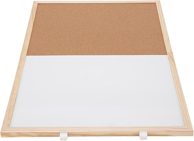 BAFOVY Cork Board Magnetic Dry Erase Office Bulletin Board 40x60cm Self Healing Wall Mounted with Solid Wood Frame for Homes Classrooms Dorms