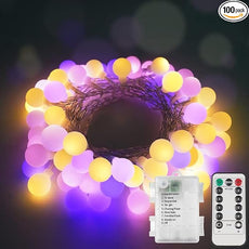 suddus Globe String Lights Outdoor Waterproof, 100 Led Colorful Globe Lights with Remote, Battery Powered String Lights for Backyard, Patio, Garden, Party, Christmas, Bedroom, Multicolor