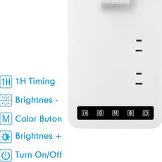 Smart Desk Lamp with 4-in-1 Charging Station (2 AC outlets, Type-C, USB-A Ports), 5 Color temperatures and 5 Brightness Levels, Adjustable gooseneck arm, Eye-Friendly Lighting for desks, bedrooms